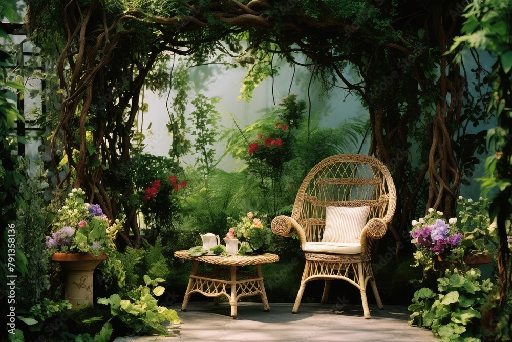 © OhmArt - Garden Decor Harmony: Showcase how different decor elements complement each other.