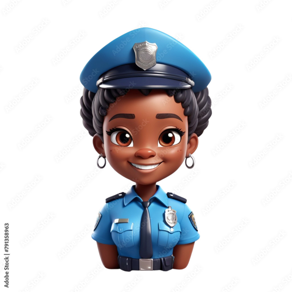 3d cartoon of a African people avatar on Isolated transparent background png. generated with AI 3d cartoon of a African people avatar on Isolated transparent background png. generated with AI