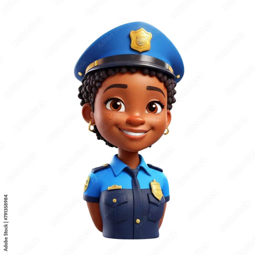 3d cartoon of a African people avatar on Isolated transparent background png. generated with AI 3d cartoon of a African people avatar on Isolated transparent background png. generated with AI