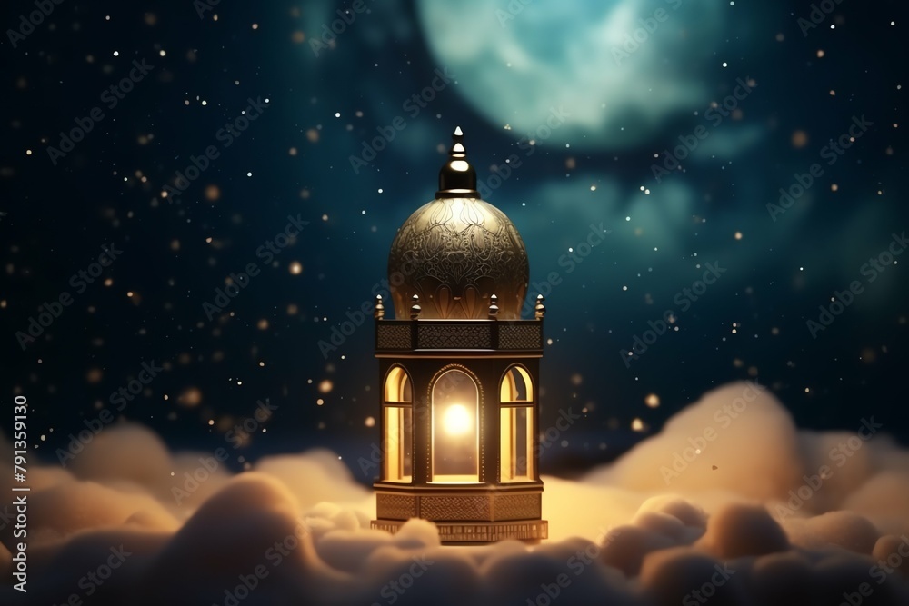 Eid mubarak and ramadan kareem greetings with islamic lantern and mosque. Eid al fitr background Eid mubarak and ramadan kareem greetings with islamic lantern and mosque. Eid al fitr background