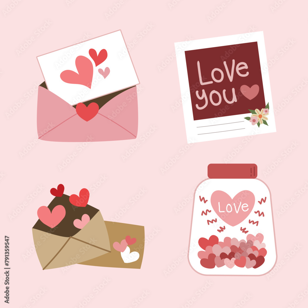Valentine's day collection with sweets and gifts Valentine's day collection with sweets and gifts