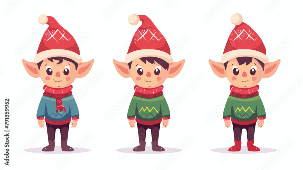 Vector illustration Character Cute Elf isolated on white