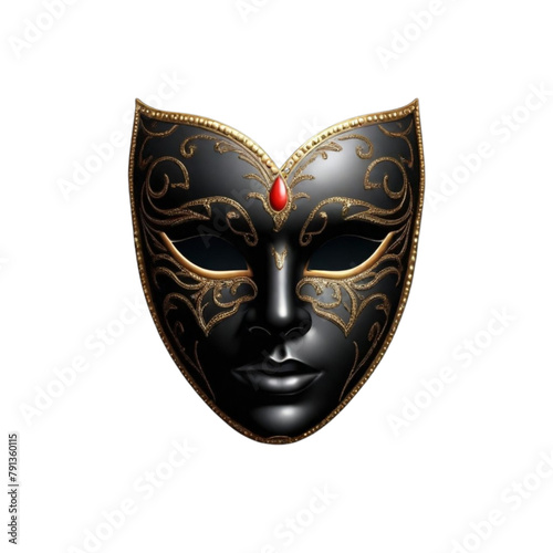 3d realistic carnival face mask on Isolated transparent background png. generated with AI