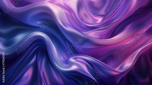 Blue Violet 3D Silky Waves as Abstract Background for Your Project
