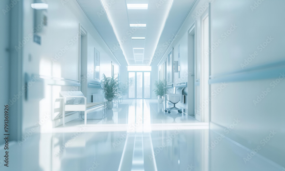 A blurred background of hospital