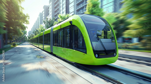 New Motion Icon Concept - Ecological Public Transport Alternative., with empty copy space,