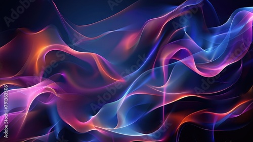 3d render wave style an abstract neon Light background. Bright colourful violet lines glowing in ultraviolet light ,geometric design modern sci-fi fantasy. 