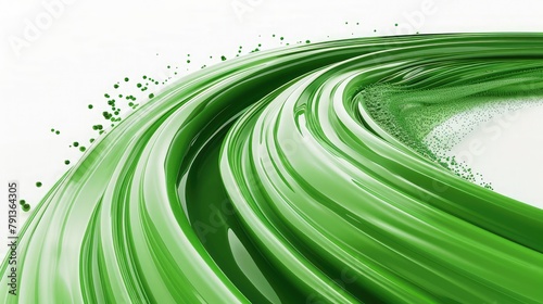 3D, animated and VFX of neon, shiny and futuristic waves making ripples in liquid green color substance. Texture, movement and pool with glowing water for a vaporwave aesthetic background 
