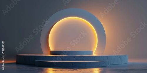 Luxury abstract minimal 3d render podium product displays background.