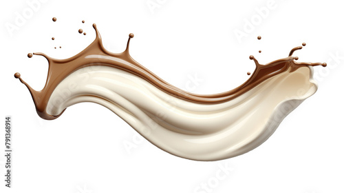 white and brown Chocolate Splash On a transparent background.
