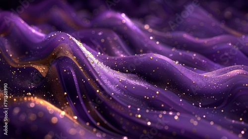 A purple and gold fabric with glitter on it