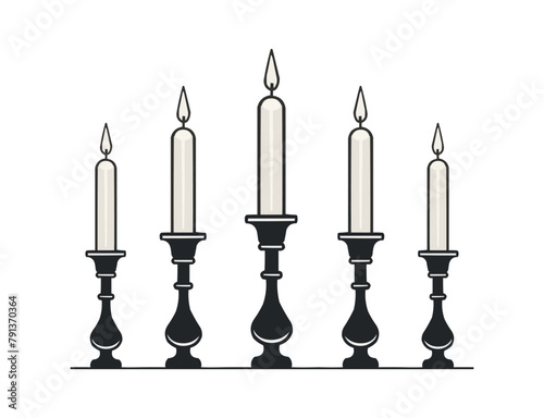 Candlestick | Minimalist and Simple Line White background - Vector illustration