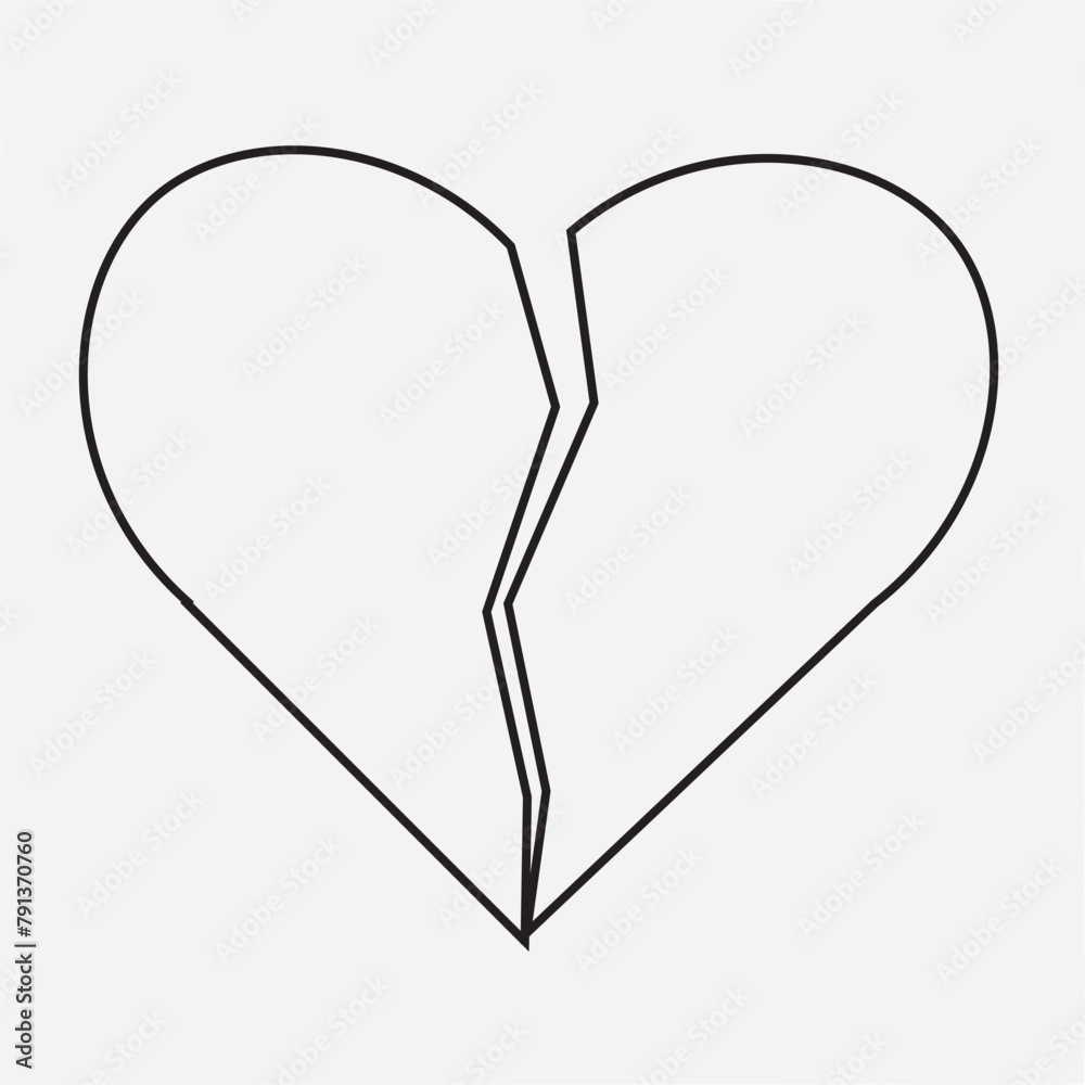 Broken Heart icon eps10 Broken Heart icon eps10