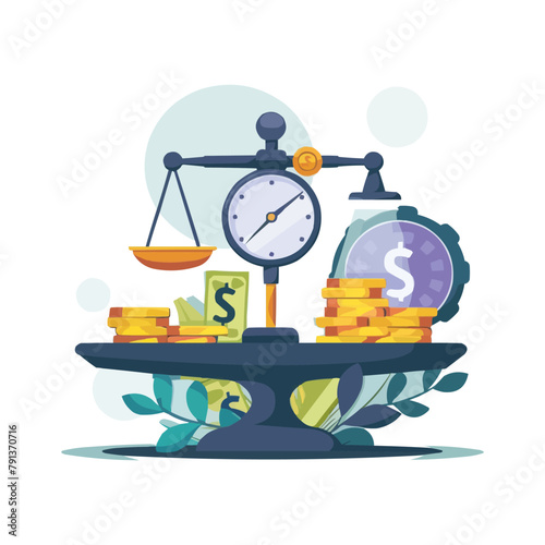 Cost optimization concept set. Idea of financial and marketing strategy. Cost and income balance. Spending and cost reduction, while maximizing business value. Isolated flat illustration vector