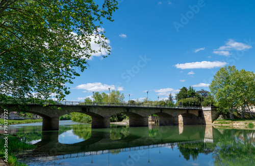 Aire sur l'Adour bridge. New Aquitaine. France