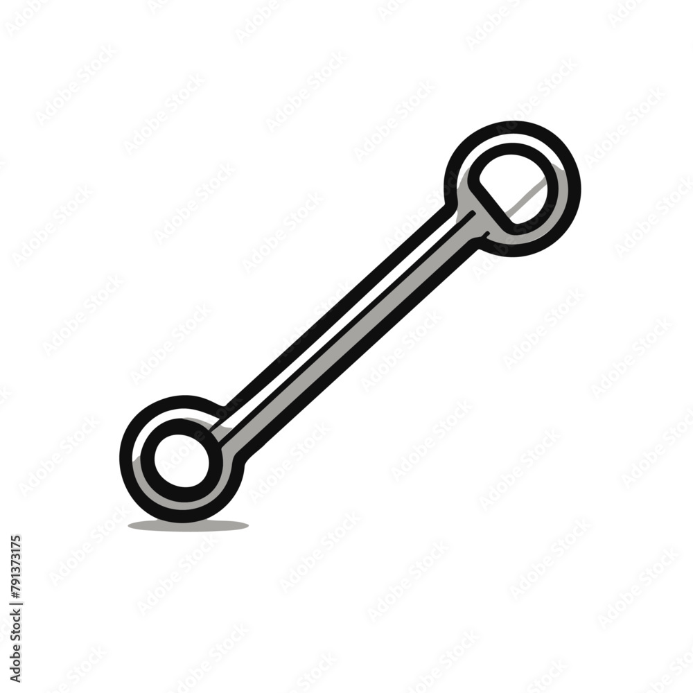 Minimalistic logo illustration of a pry bar on a white background, cute and comical Minimalistic logo illustration of a pry bar on a white background, cute and comical
