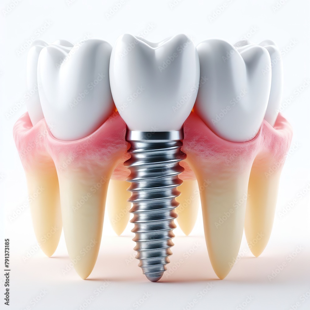 Dental implant on a white background. 3d illustration Dental implant on a white background. 3d illustration