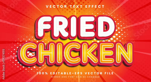 Fried Chicken 3d editable cartoon style Template