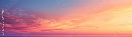 Blushing Sky,A gradient of warm colors during sunrise or sunset, with subtle clouds adding depth © auc