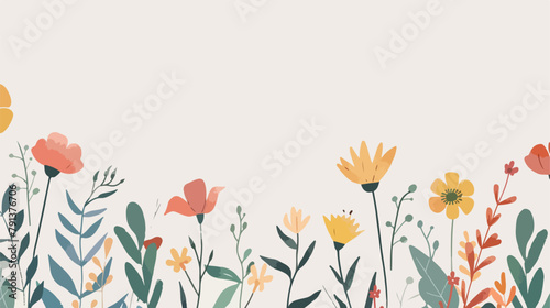 Floral brand and logo design vector Hand drawn style