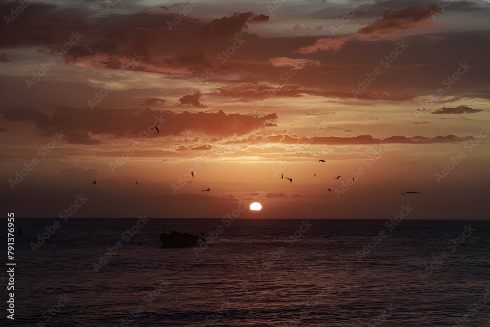 sunset over the sea, sunset with sea, sunset view sunset over the sea, sunset with sea, sunset view