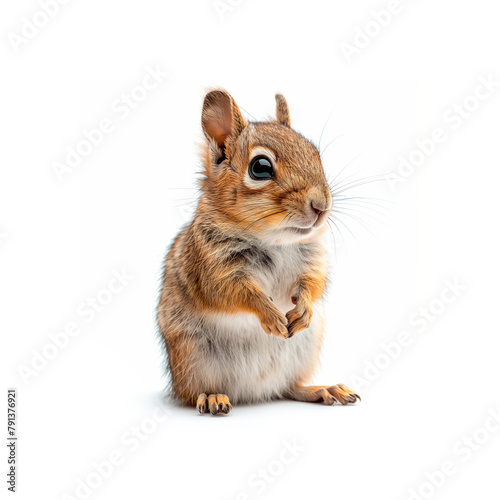 Small Squirrel Standing on Hind Legs. Generative AI © jul_photolover