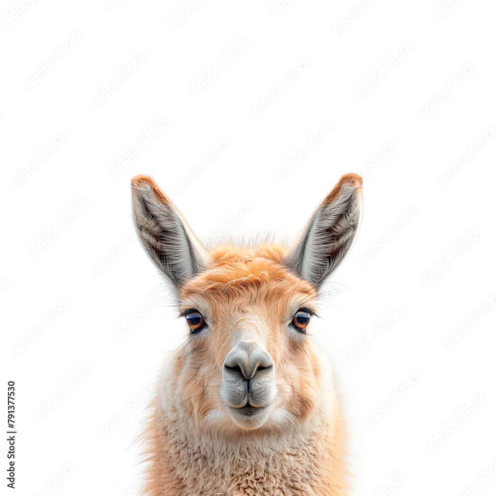 Close Up of Llama Looking at Camera. Generative AI