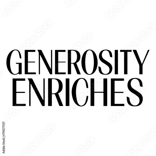 retro vintage Christian bible quote typography design generosity enriches 