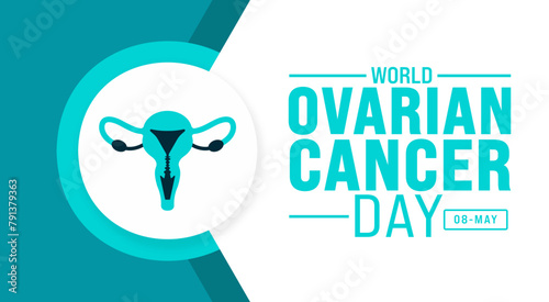 8 May World Ovarian Cancer Day background template. Holiday concept. use to background, banner, placard, card, and poster design template with text inscription and standard color. vector illustration.