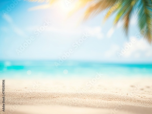 Summer beach backdrop photograph captured in bokeh style