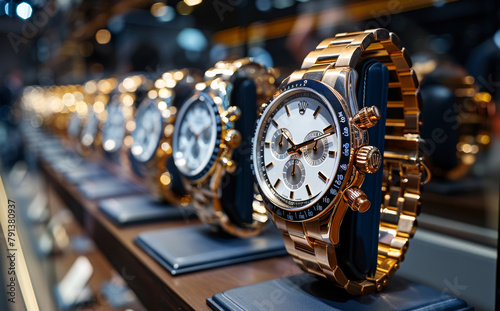 Luxury watches in store. Business Concept photo