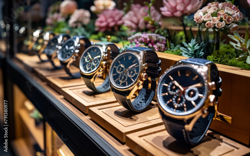 Luxury watches in store. Business Concept photo