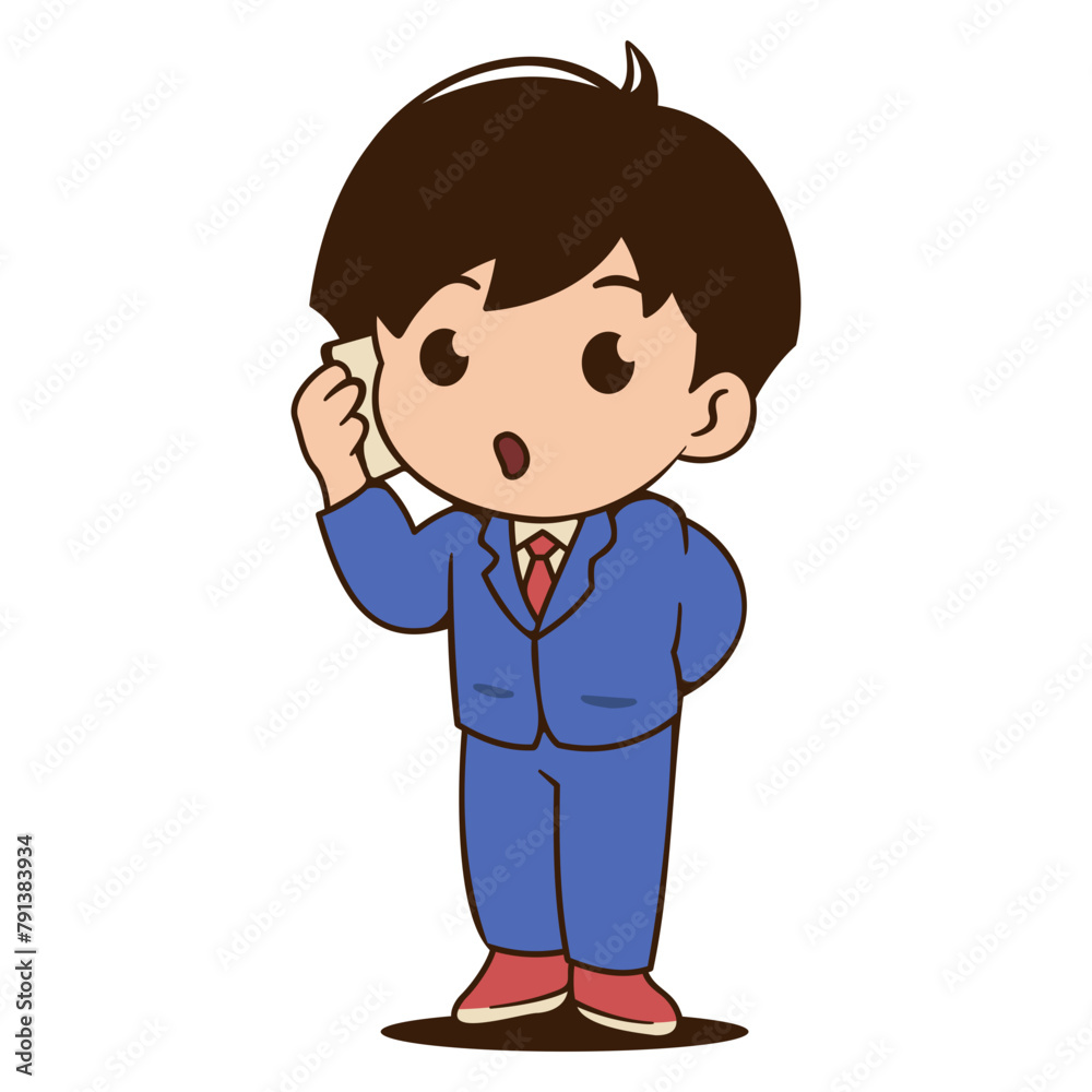 businessman calling illustration character