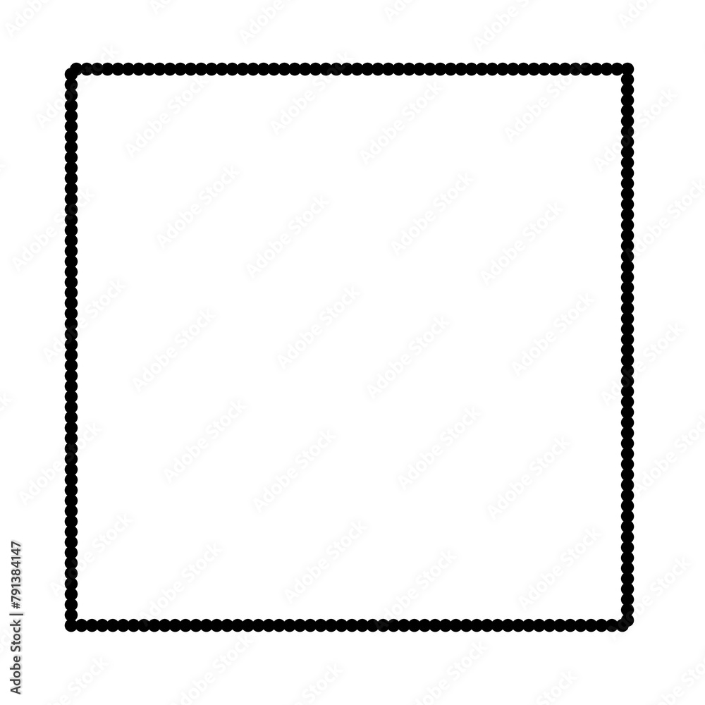 Realistic geometric square frame on the transparent background png file, black line element frame