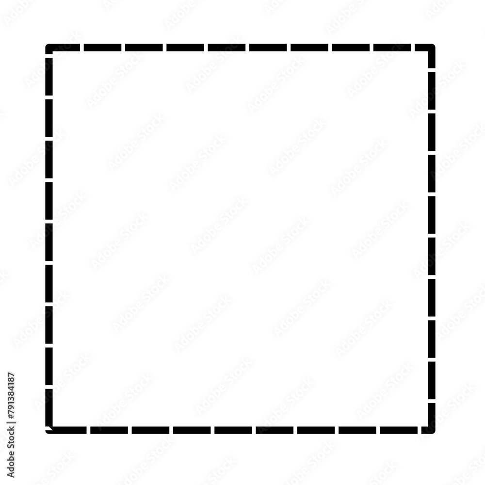 Realistic geometric square frame on the transparent background png file, black line element frame Realistic geometric square frame on the transparent background png file, black line element frame