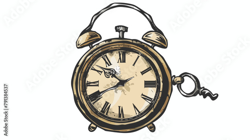 clock lock Hand drawn style vector design illustratio