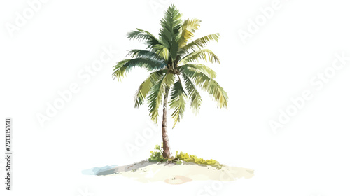 coconut tree simple isolated on white illustration 