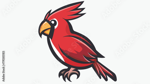 Red Bird Mascot Logo Symbol Idea For Toy Company Hand