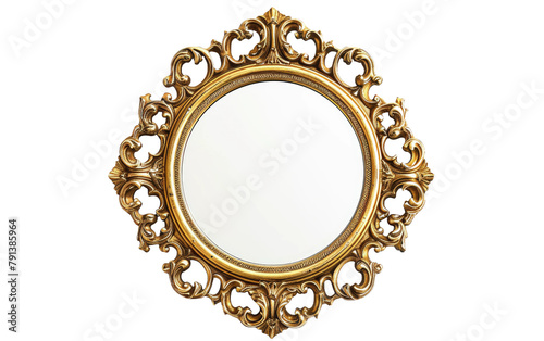 Timeless Countryside Reflection, Exclusivity Old-fashioned Rural Mirror, Alone Against a White Background