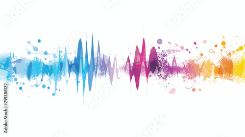 Colorful gradient sound waveform vector graphic illustration