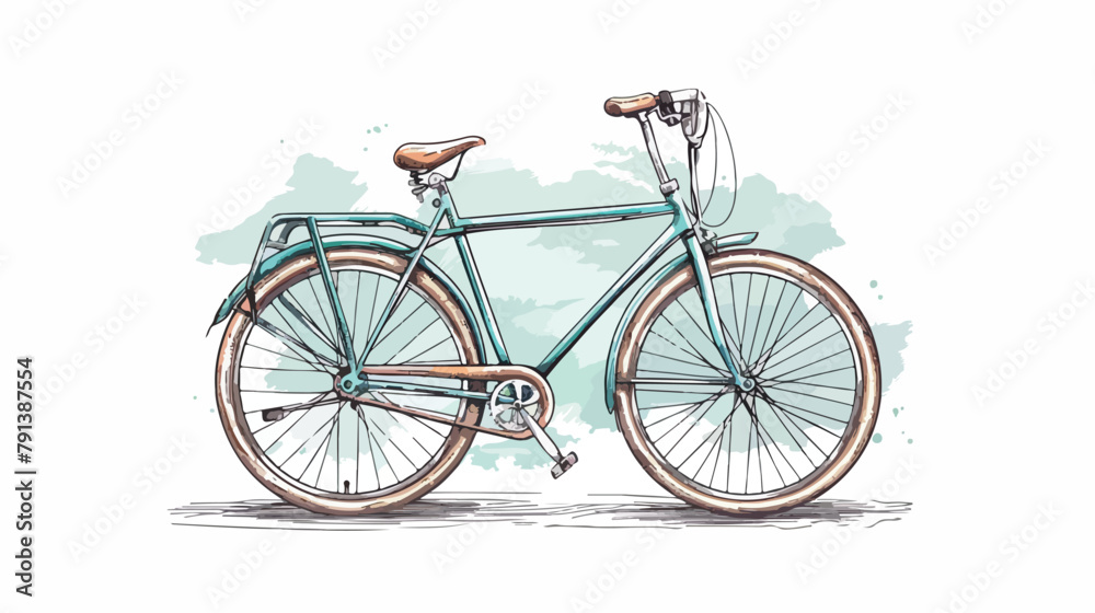 Concept illustration of a bicycle as an eco-friendly