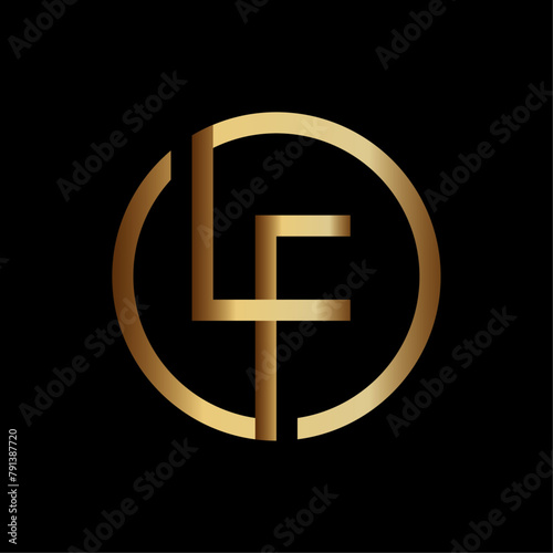 Tablou pe pânză Modern Luxury Initials LF Logo