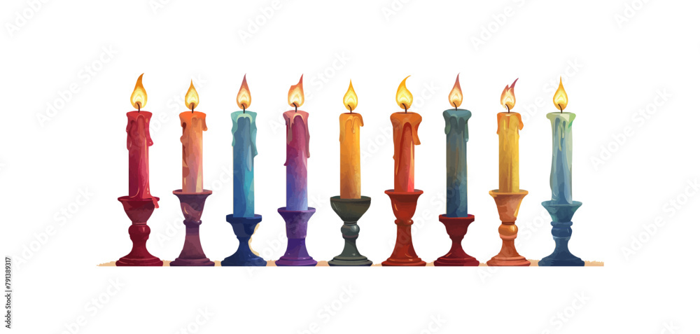 Candlestick with candles menorah candlestick. vector simple illustration Candlestick with candles menorah candlestick. vector simple illustration