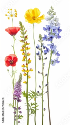 Colorful Collection of Pressed Wild Meadow Flowers