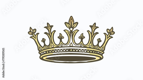 Crown Logo. King Royal Queen Symbol Vintage Hand drawn