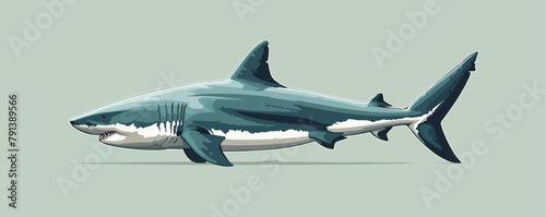 Shark side view. vector simple illustration