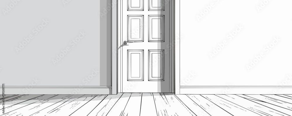 Door | Minimalist and Simple Line White background - Vector illustration Door | Minimalist and Simple Line White background - Vector illustration