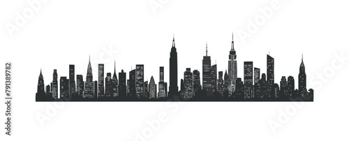 City silhouette vector set. Panorama city background. Skyline urban border collection.vector isolated white background