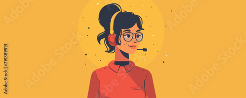 Support service operator vector flat simple illustration