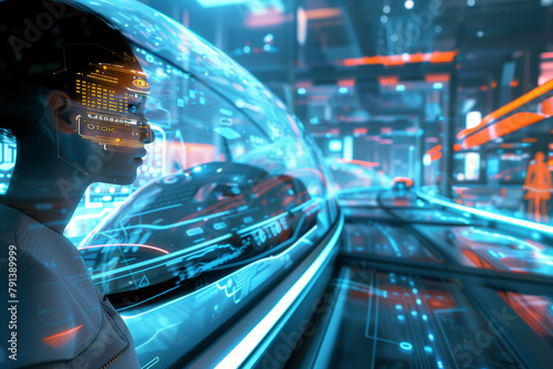 illustrating innovative technologies and the future, such as artificial intelligence in education and medicine, smart home gadgets, electric cars and autonomous vehicles. 